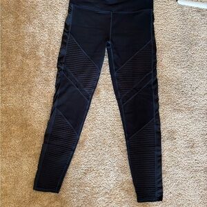 Black Leggings with Mesh Panels